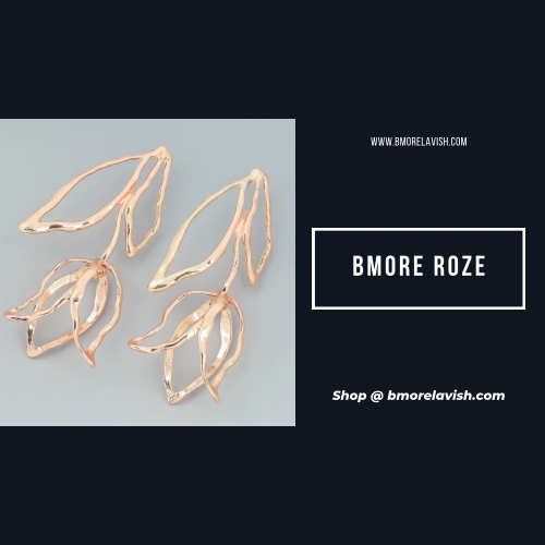 Bmore Roze Gold Flower Earrings