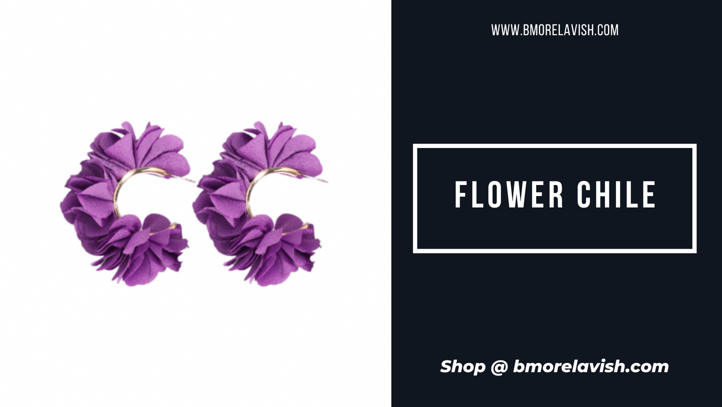 Flower Chile Yellow Cuff Earrings