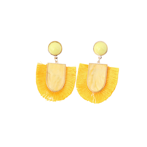Bmore Jazzy Yellow Fringe Earrings