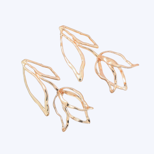Bmore Roze Gold Flower Earrings