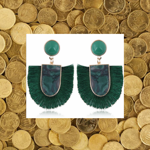 Bmore Jazzy Green Fringe Earrings