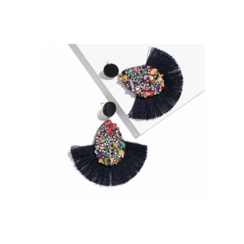 Bmore Black Fringe Earrings