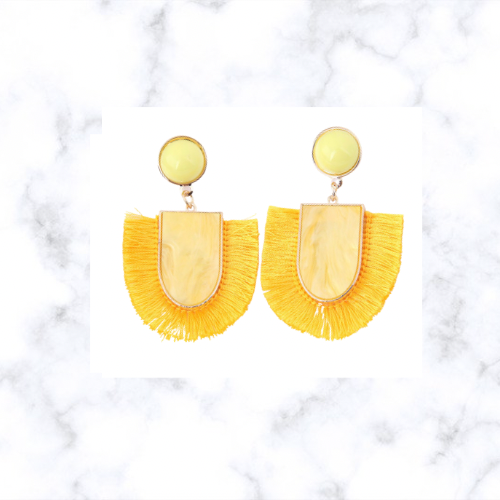 Bmore Jazzy Yellow Fringe Earrings