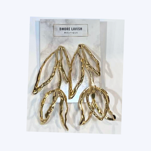 Bmore Roze Gold Flower Earrings