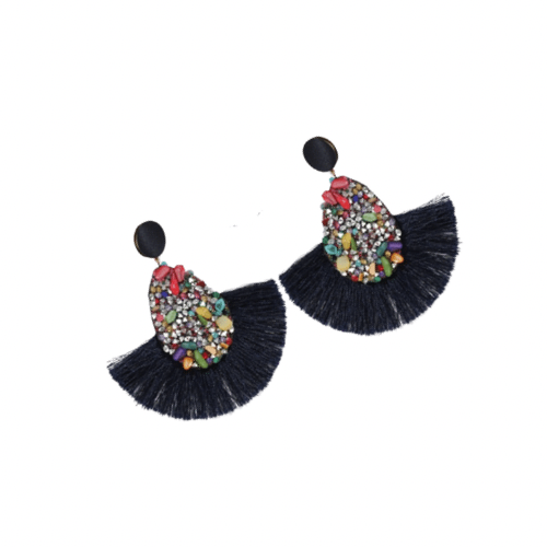 Bmore Black Fringe Earrings