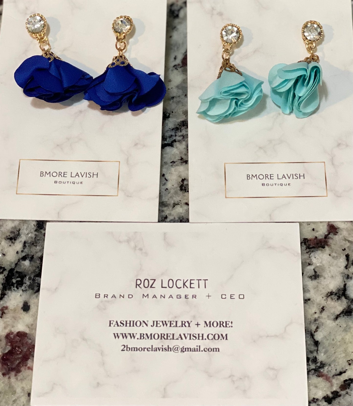 Mz. Monica Aqua Blue Earrings