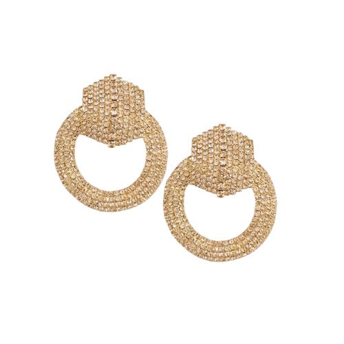 Bmore Regal Gold Round Earrings