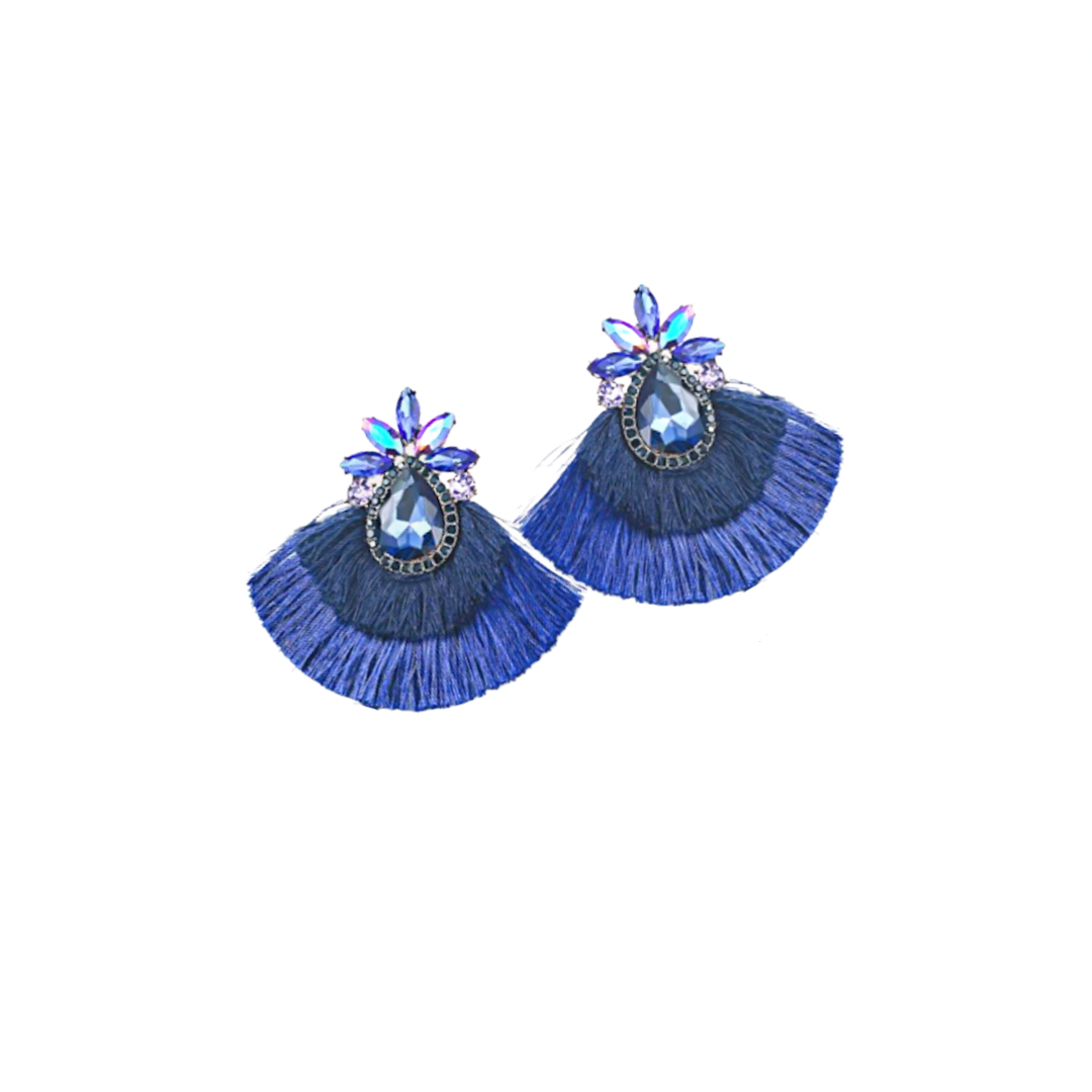 Bmore Keri Blue Fringe Earrings