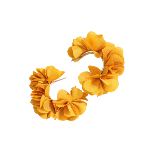 Flower Chile Yellow Cuff Earrings