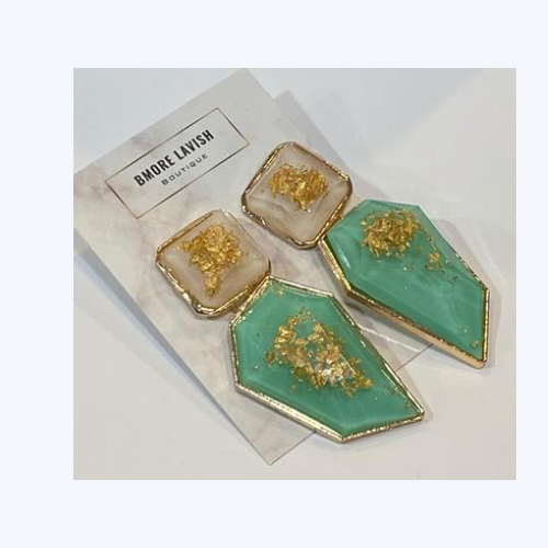 Bmore Asia Green Resin Earrings