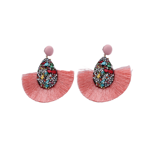 Bmore Coral Fringe Earrings