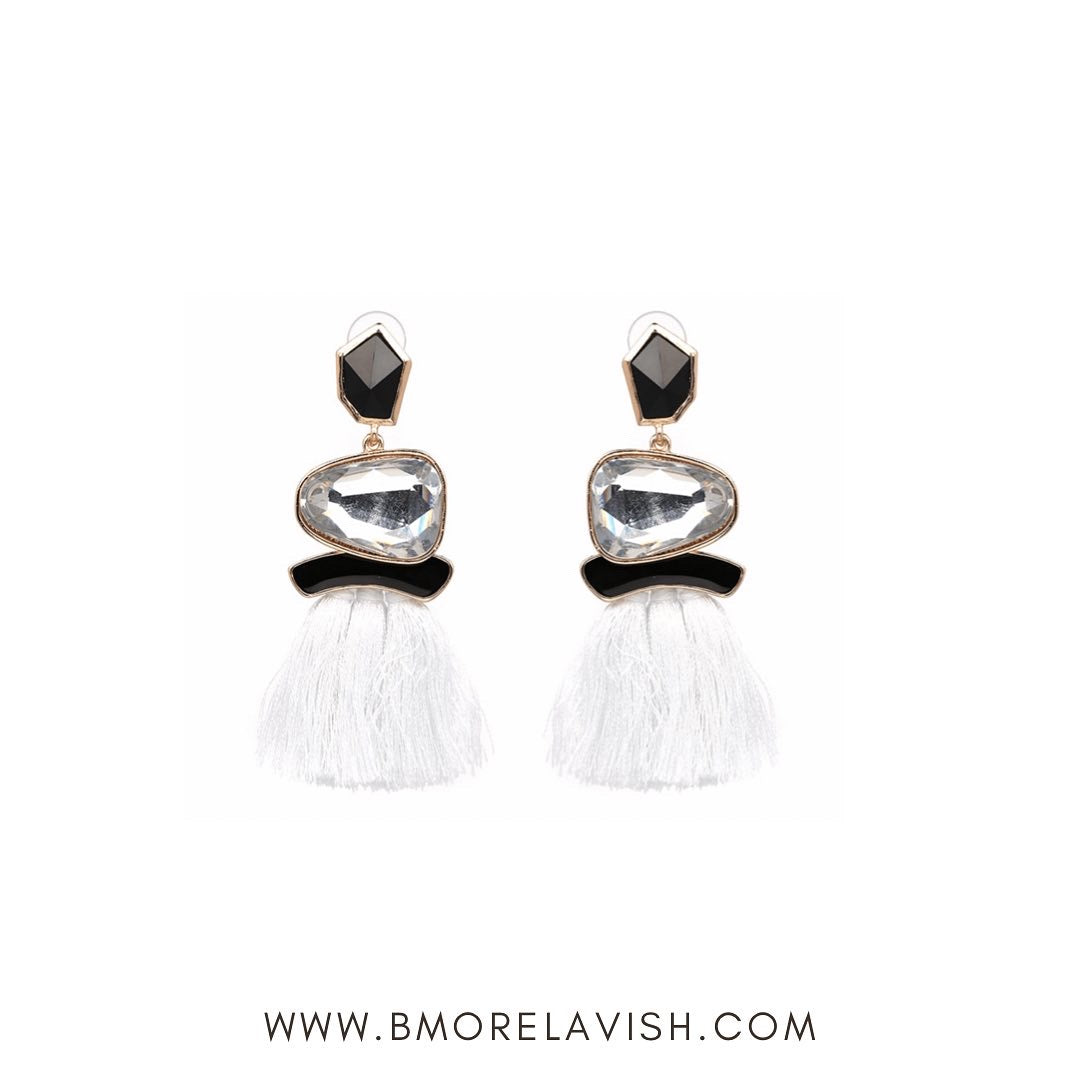 Uptown Diva White Earrings