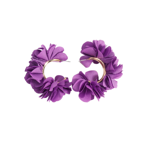 Flower Chile Purple Cuff Earrings