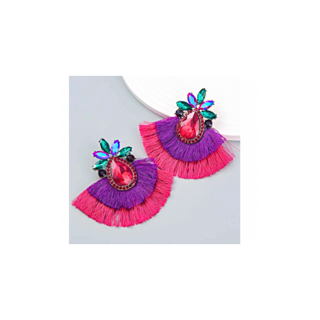 Bmore Keri Pink Fringe Earrings