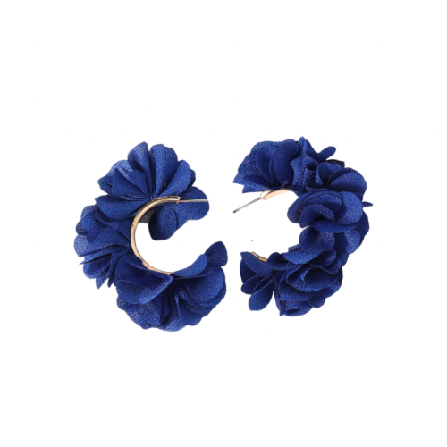 Flower Chile Blue Cuff Earrings