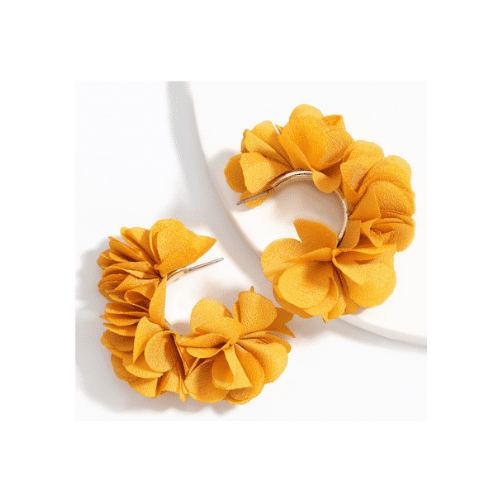 Flower Chile Yellow Cuff Earrings