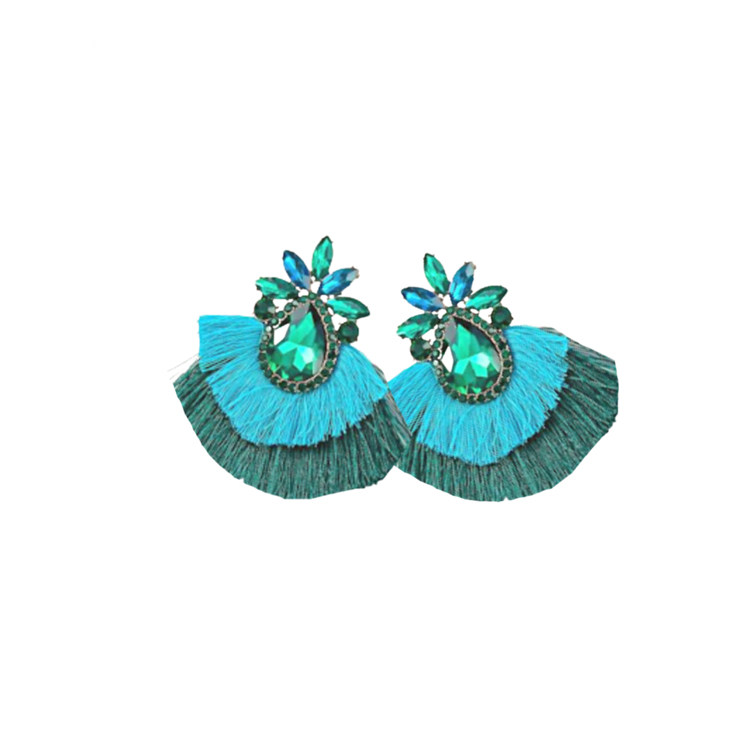 Bmore Keri Green Fringe Earrings