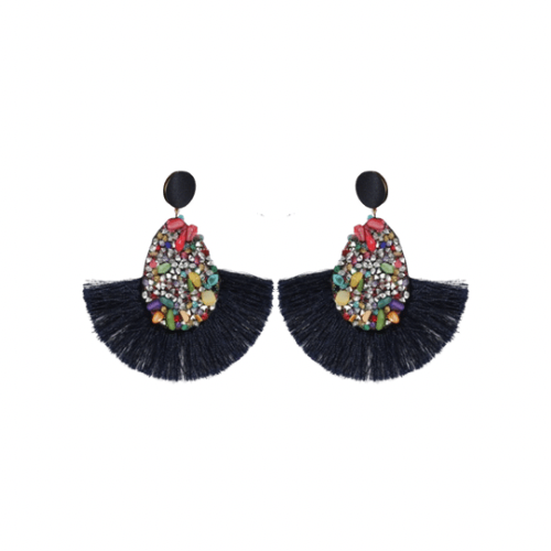 Bmore Black Fringe Earrings