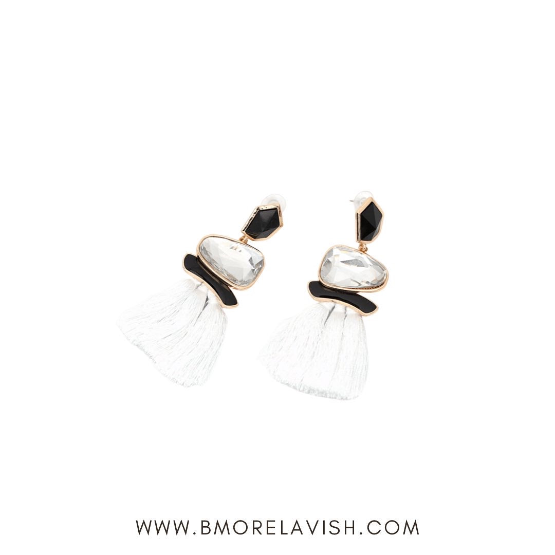 Uptown Diva White Earrings