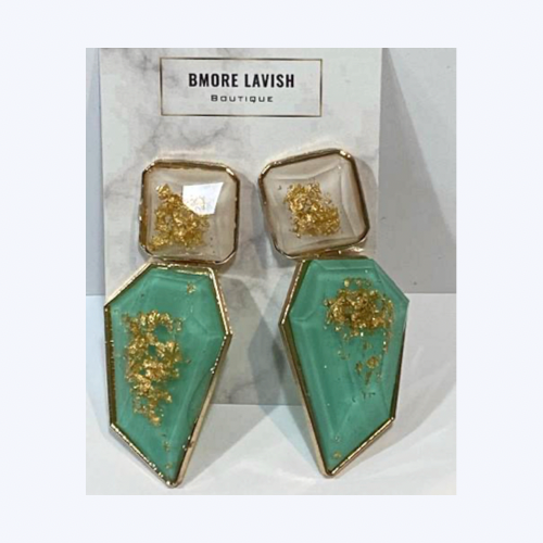 Bmore Asia Green Resin Earrings
