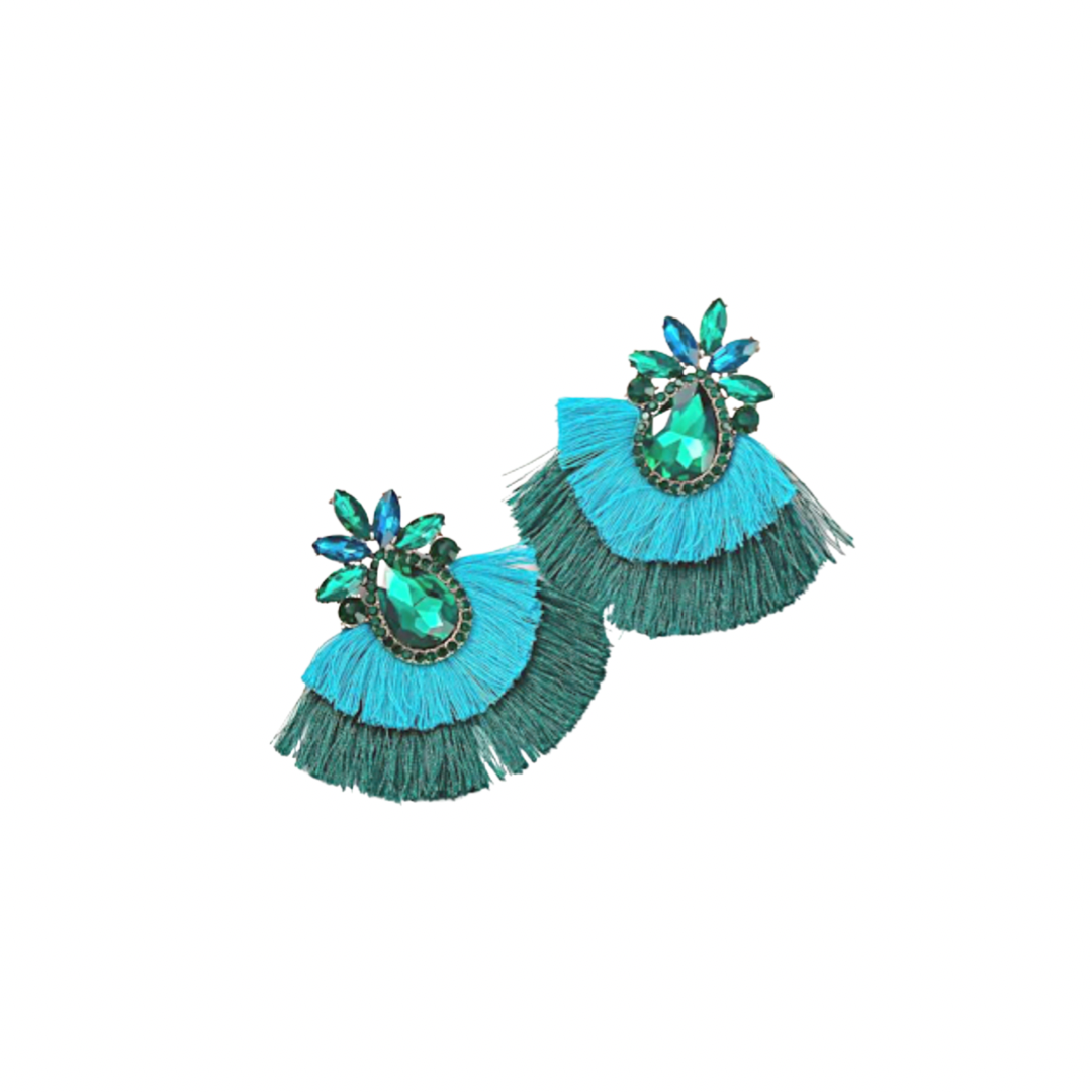 Bmore Keri Green Fringe Earrings