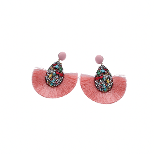 Bmore Coral Fringe Earrings