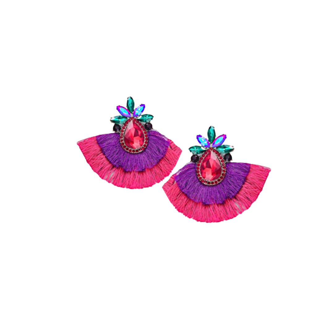 Bmore Keri Pink Fringe Earrings