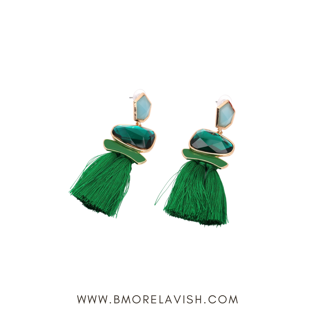 Uptown Diva Green Earrings