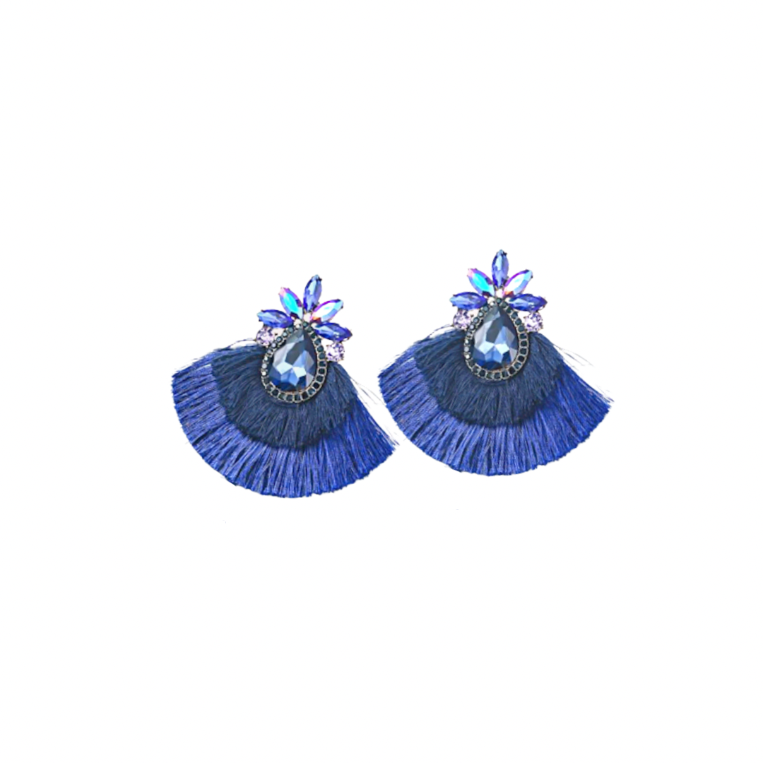 Bmore Keri Blue Fringe Earrings