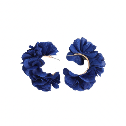 Flower Chile Blue Cuff Earrings