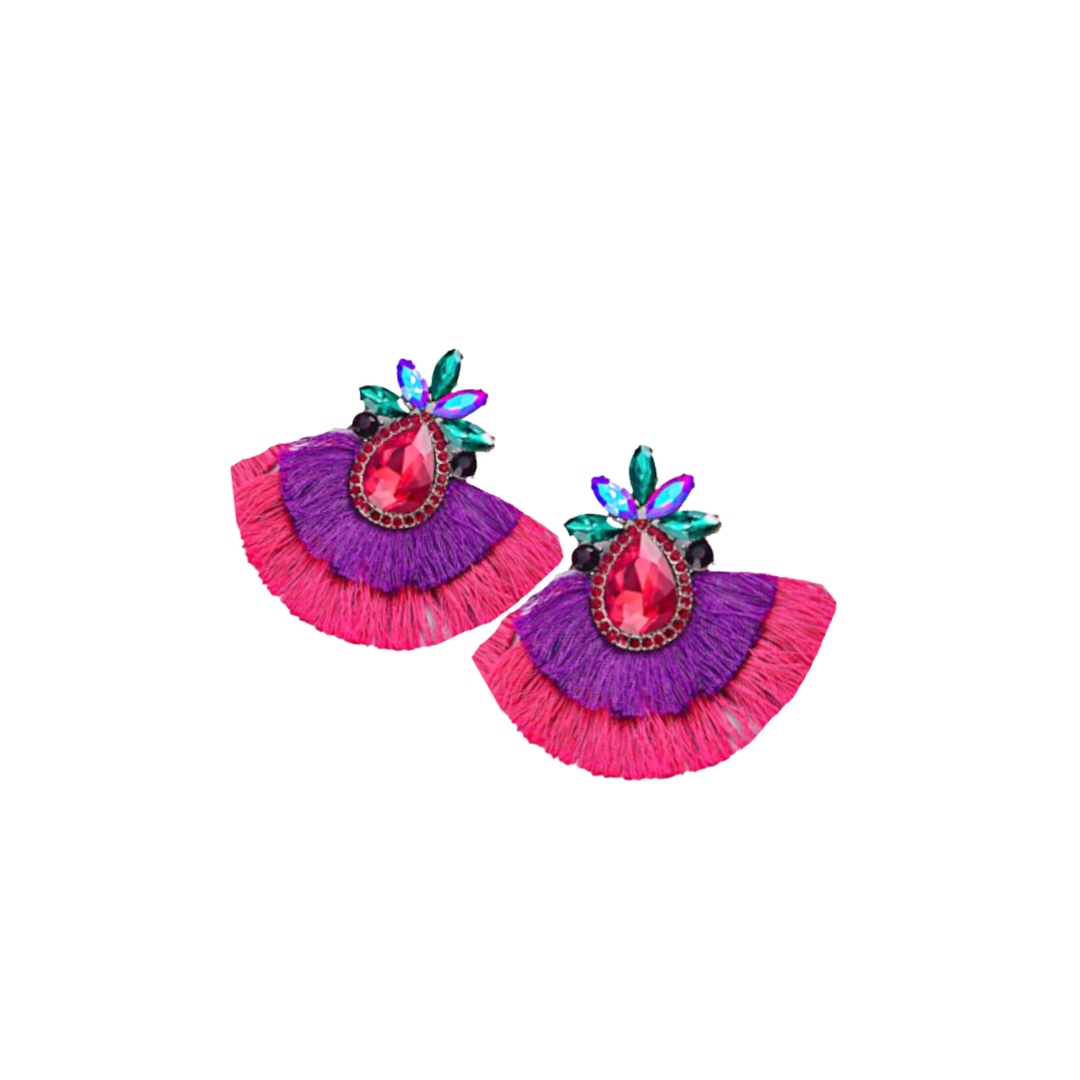 Bmore Keri Pink Fringe Earrings