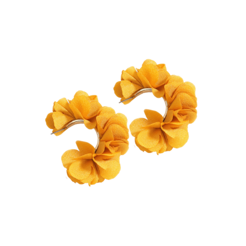 Flower Chile Yellow Cuff Earrings