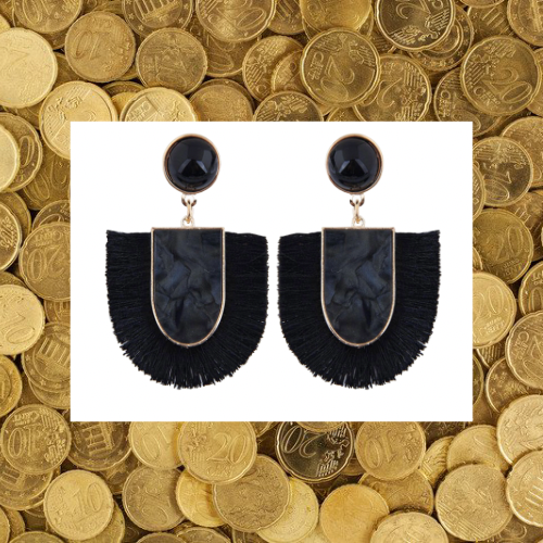 Bmore Jazzy Black Fringe Earrings