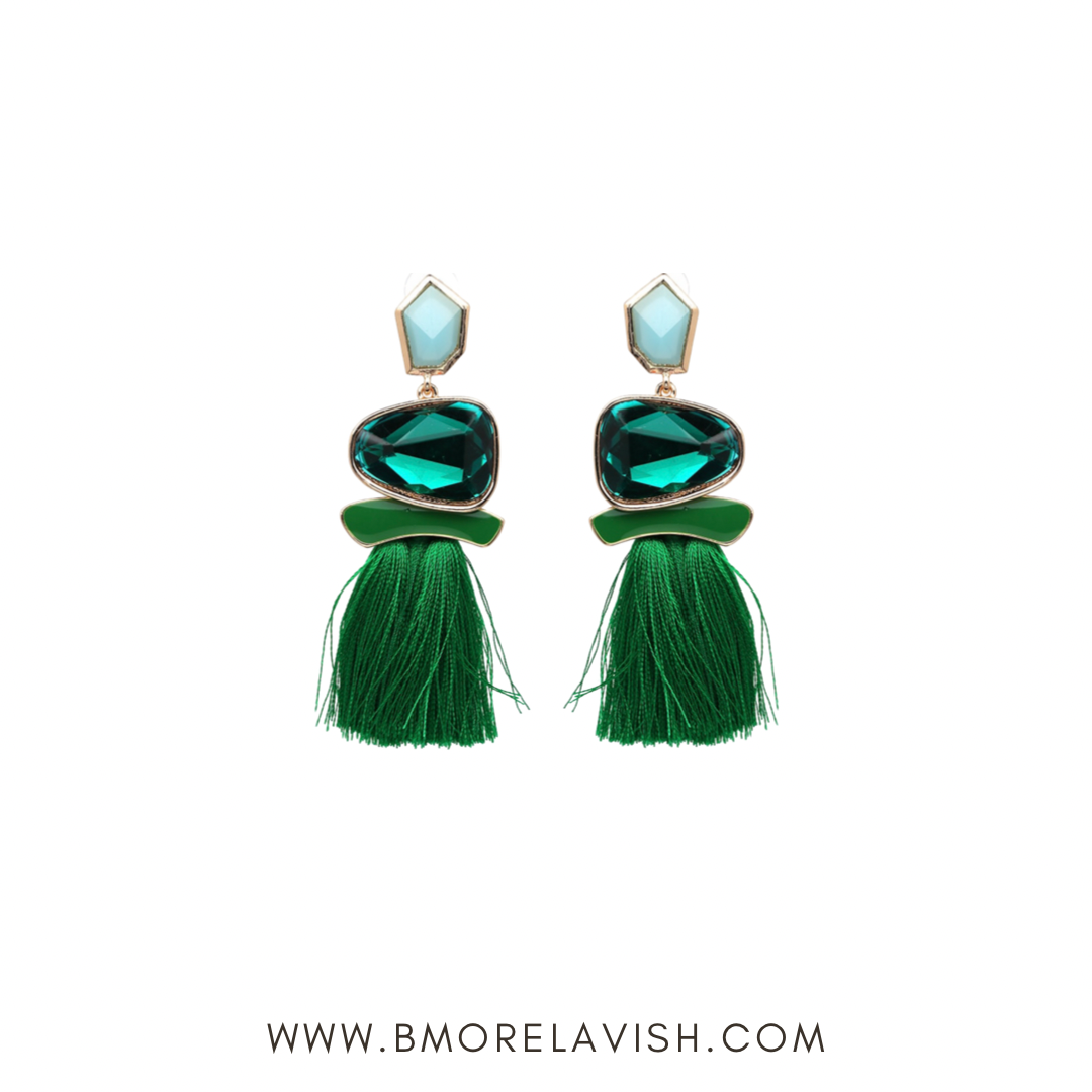 Uptown Diva Green Earrings