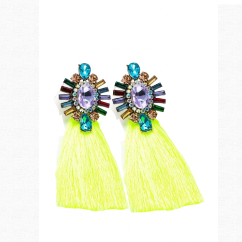 Bmore Tattered Yellow Fringe Earrings