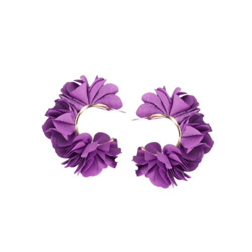 Flower Chile Purple Cuff Earrings