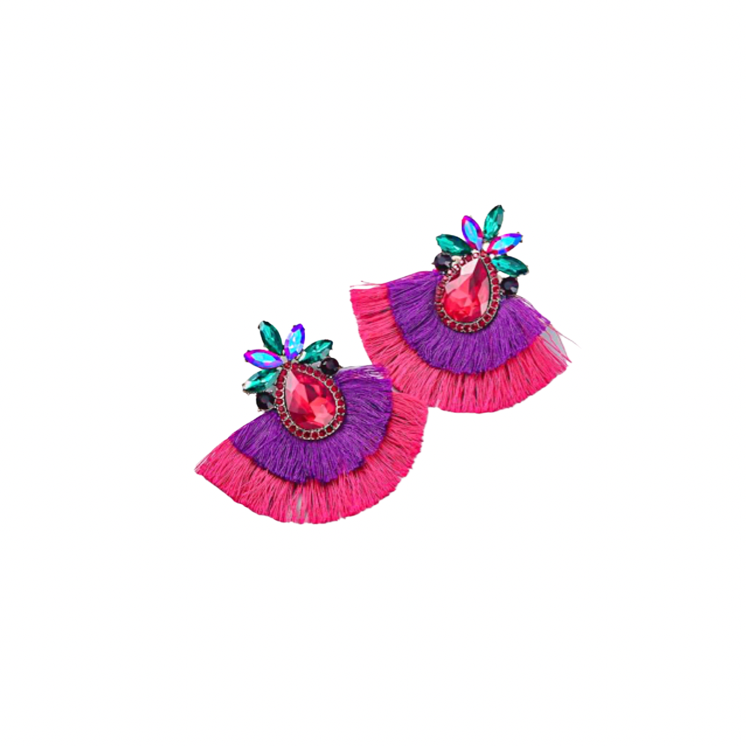 Bmore Keri Pink Fringe Earrings