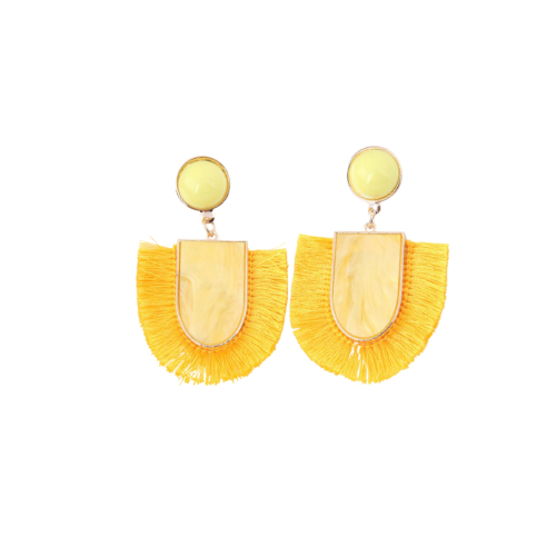 Bmore Jazzy Yellow Fringe Earrings